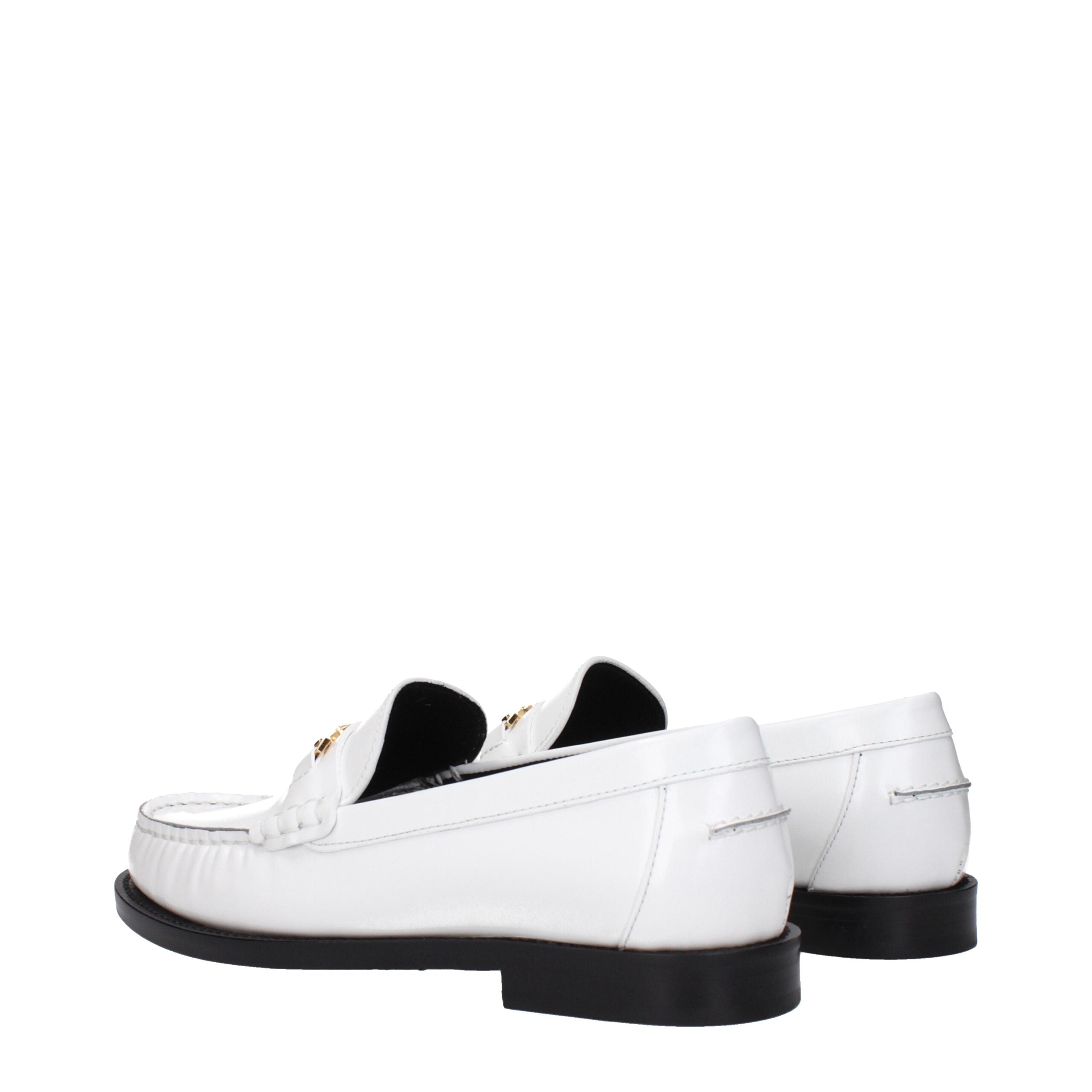 Versace White Leather Slip-On Loafers LUNESCAPE