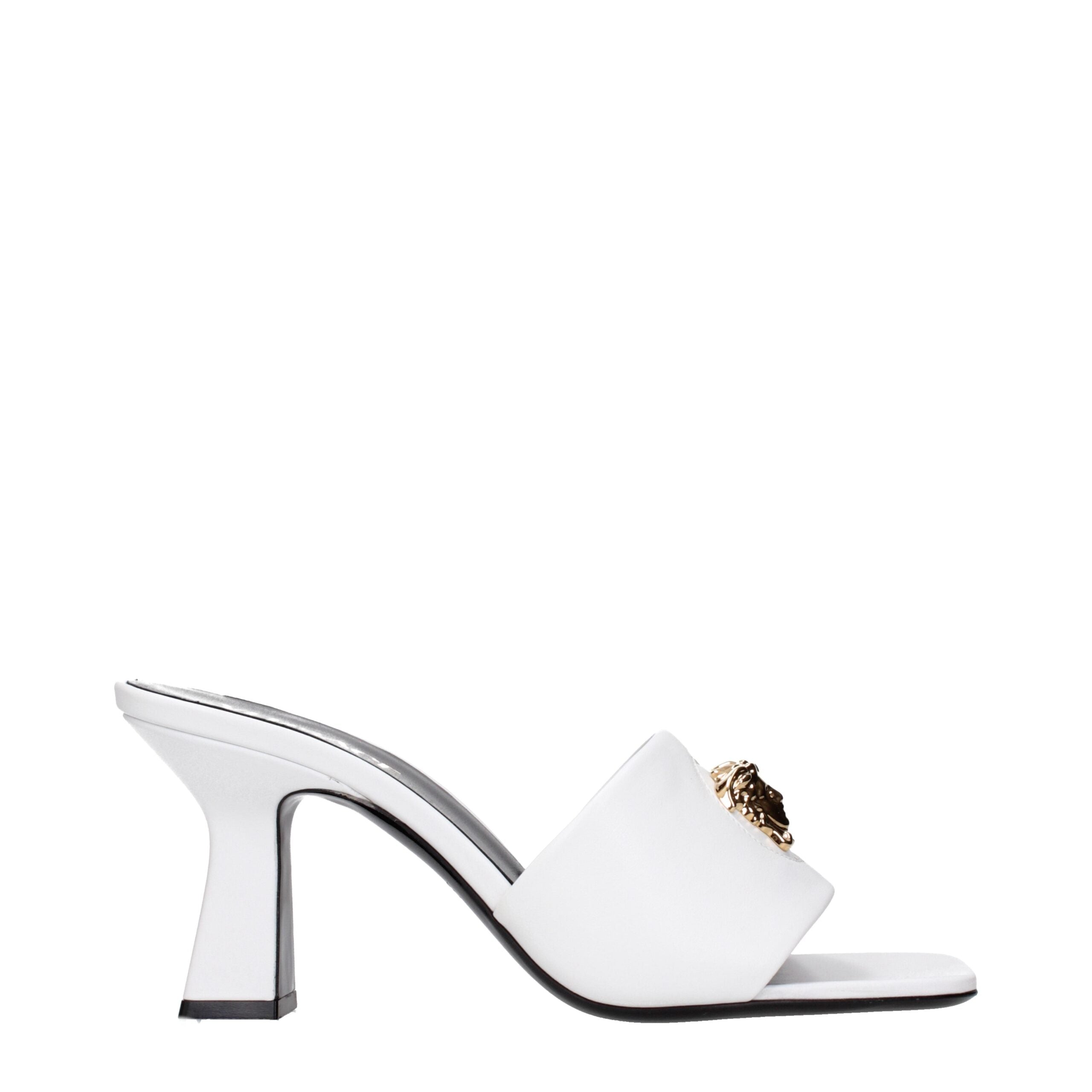 Versace White Leather Stiletto Heels Sandals LUNESCAPE