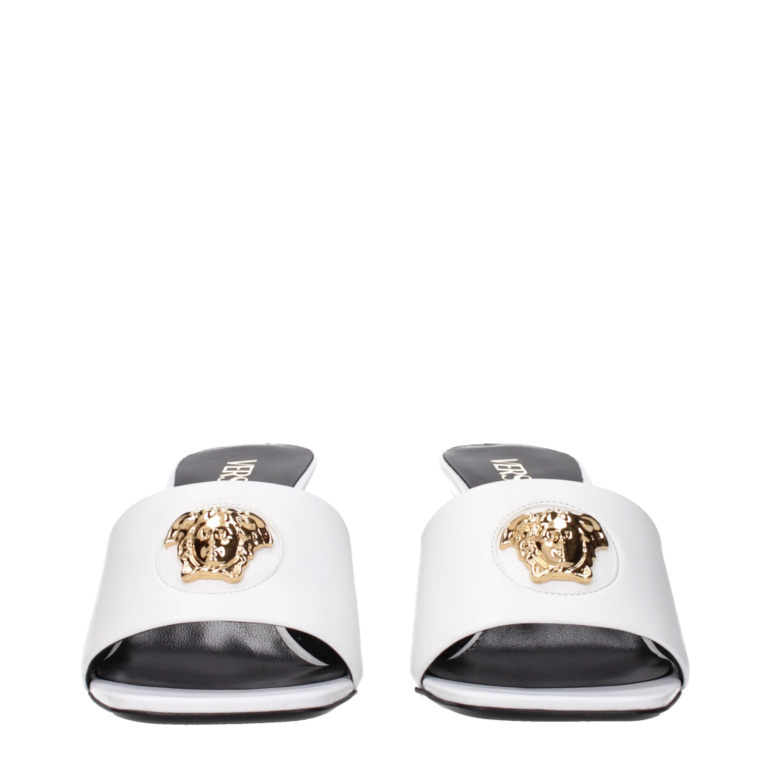 Versace White Leather Stiletto Heels Sandals LUNESCAPE