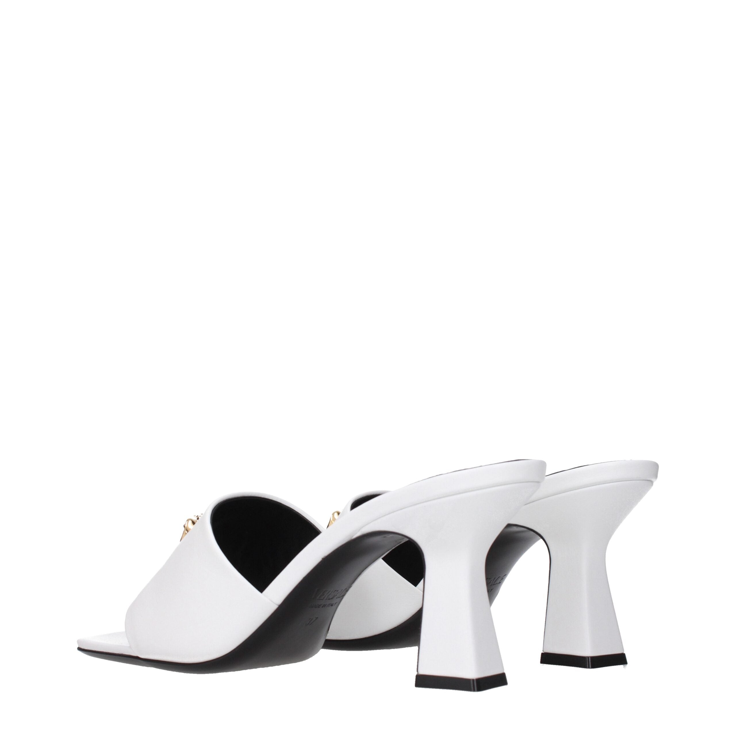 Versace White Leather Stiletto Heels Sandals LUNESCAPE
