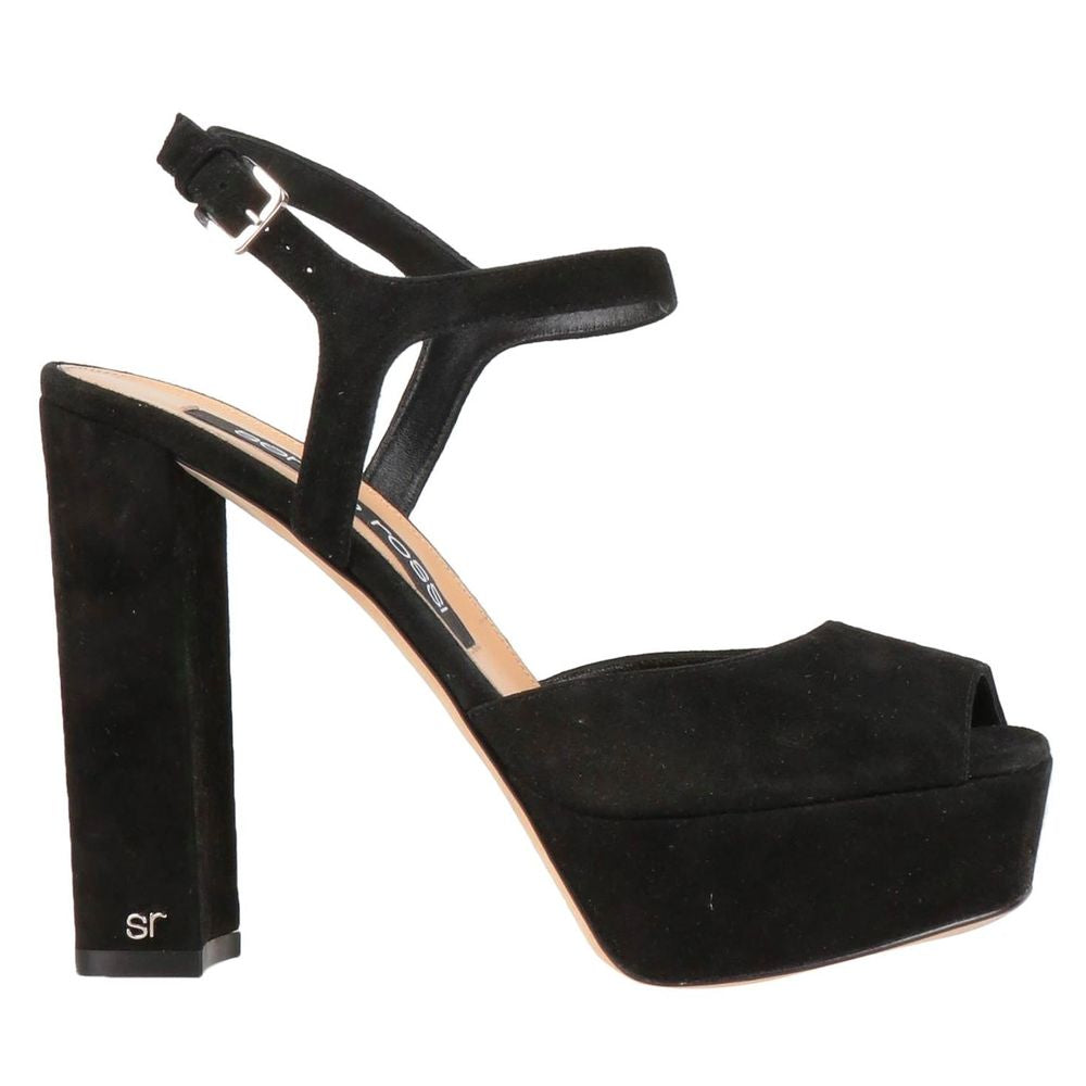 Sergio Rossi Black Velvet Sandal LUNESCAPE
