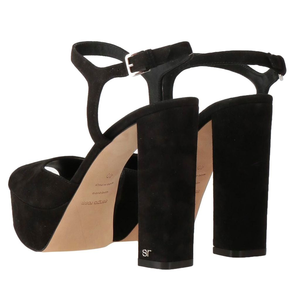 Sergio Rossi Black Velvet Sandal LUNESCAPE