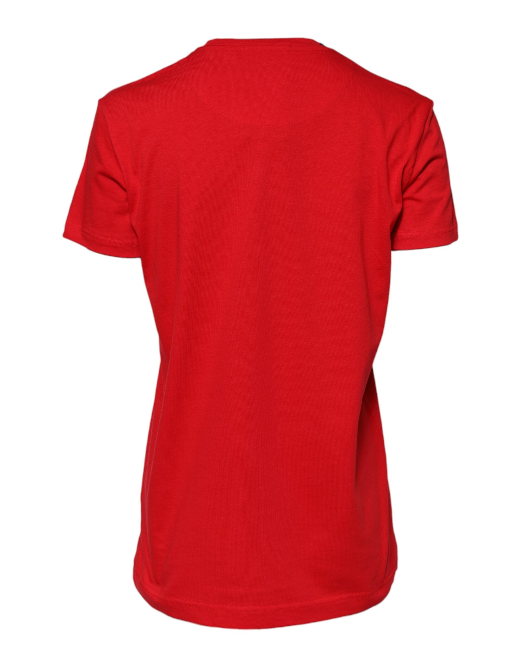Dolce & Gabbana Red Crew Neck Short Sleeves Tee T-shirt