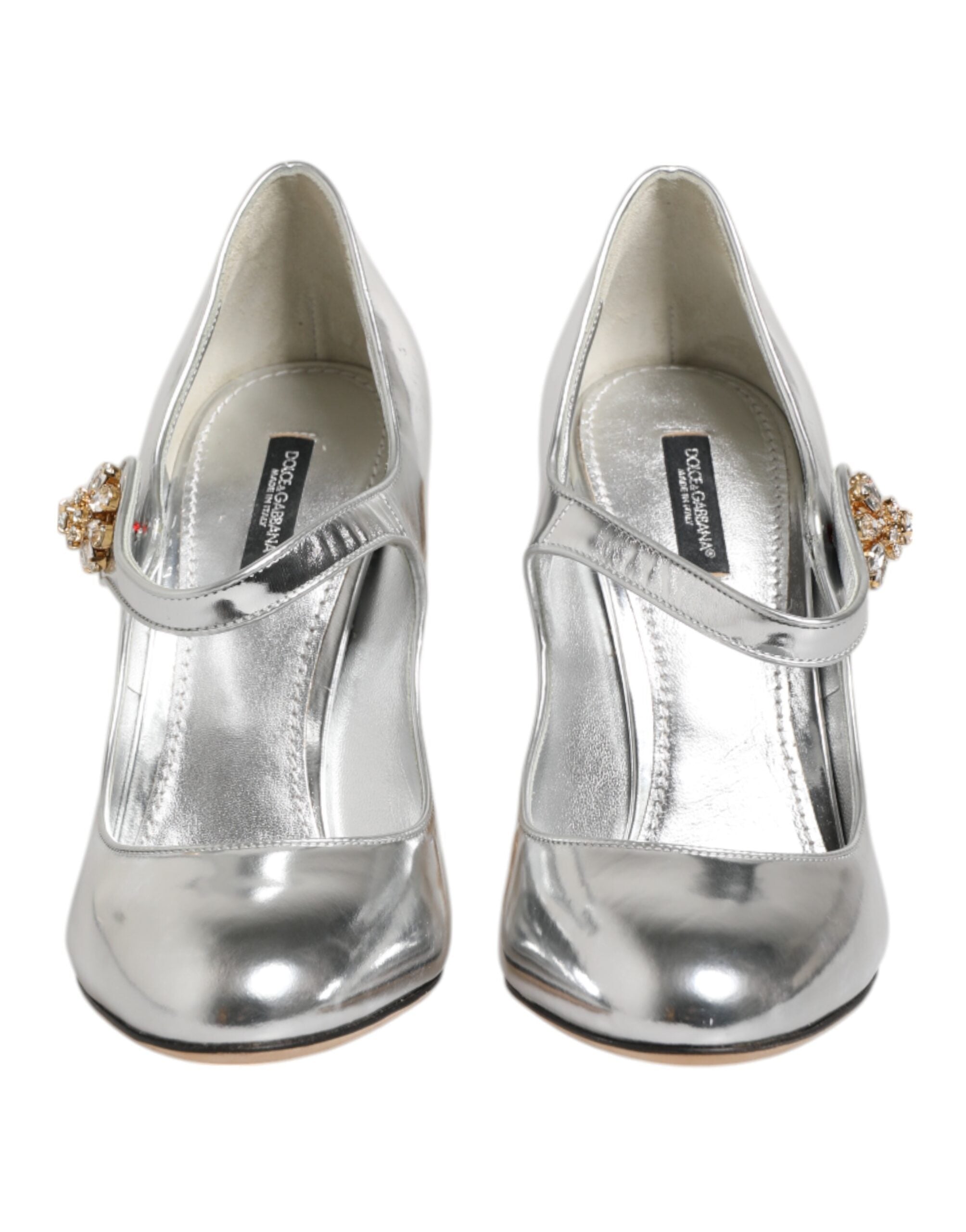 Dolce & Gabbana Silver Chandelier Sculpted Heel Mary Jane Pump Shoes LUNESCAPE