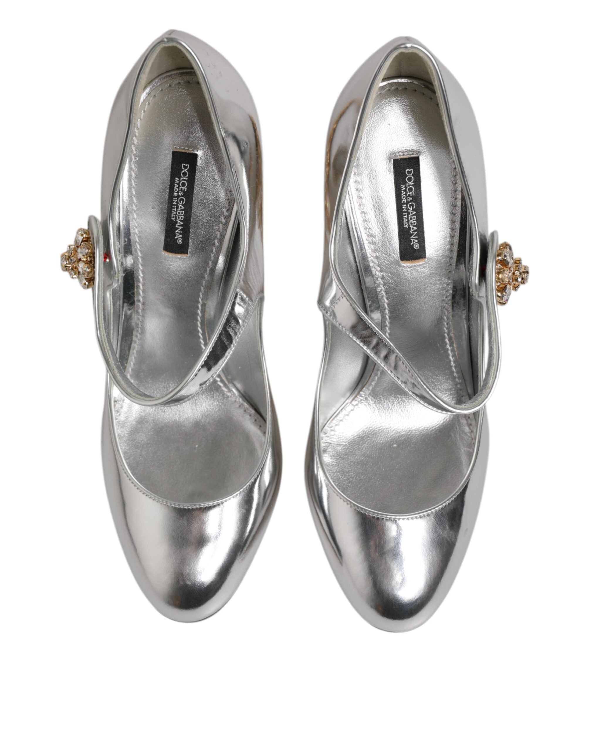 Dolce & Gabbana Silver Chandelier Sculpted Heel Mary Jane Pump Shoes LUNESCAPE