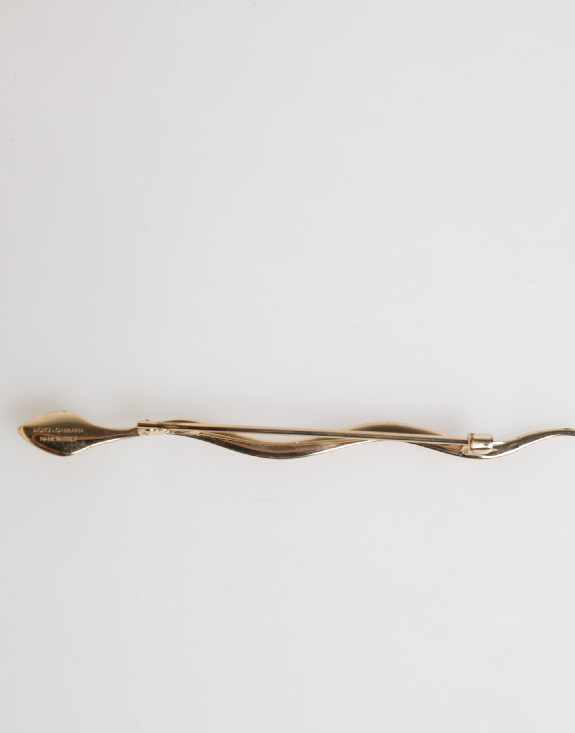 Dolce & Gabbana Gold Brass Red Crystal Spilla Serpente Mens Brooch Pin LUNESCAPE