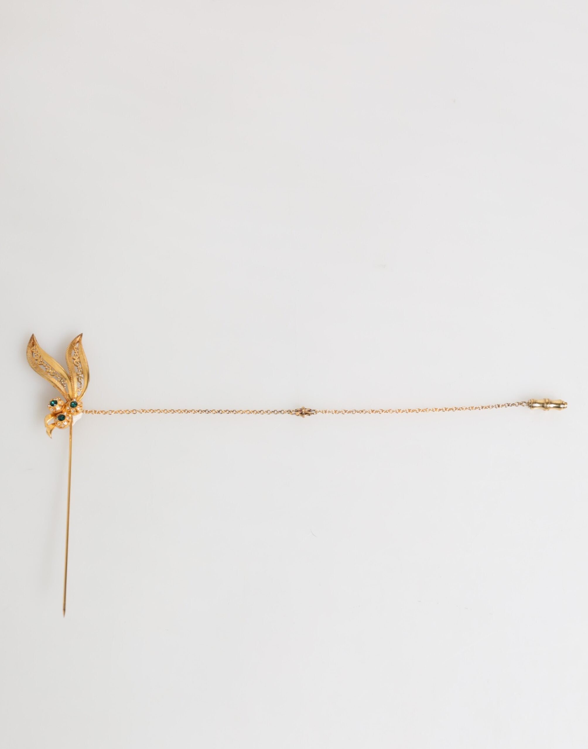 Dolce & Gabbana Gold Tone 925 Sterling Silver Crystal Chain Pin Brooch LUNESCAPE