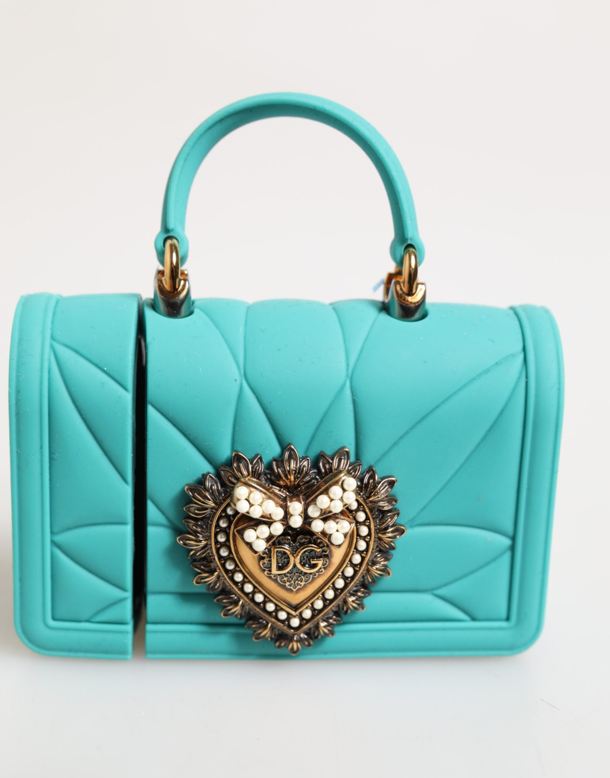 Dolce & Gabbana Turquoise Silicone Devotion Heart Cover Bag Airpods Case LUNESCAPE
