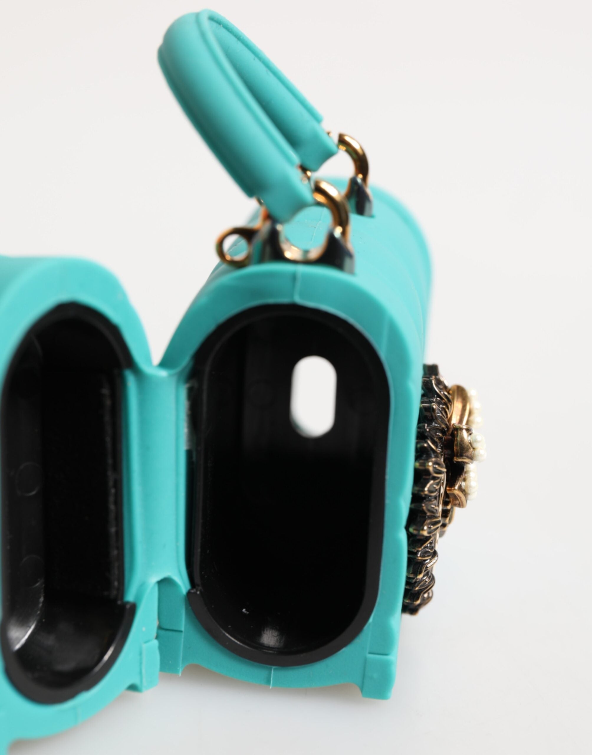 Dolce & Gabbana Turquoise Silicone Devotion Heart Cover Bag Airpods Case LUNESCAPE