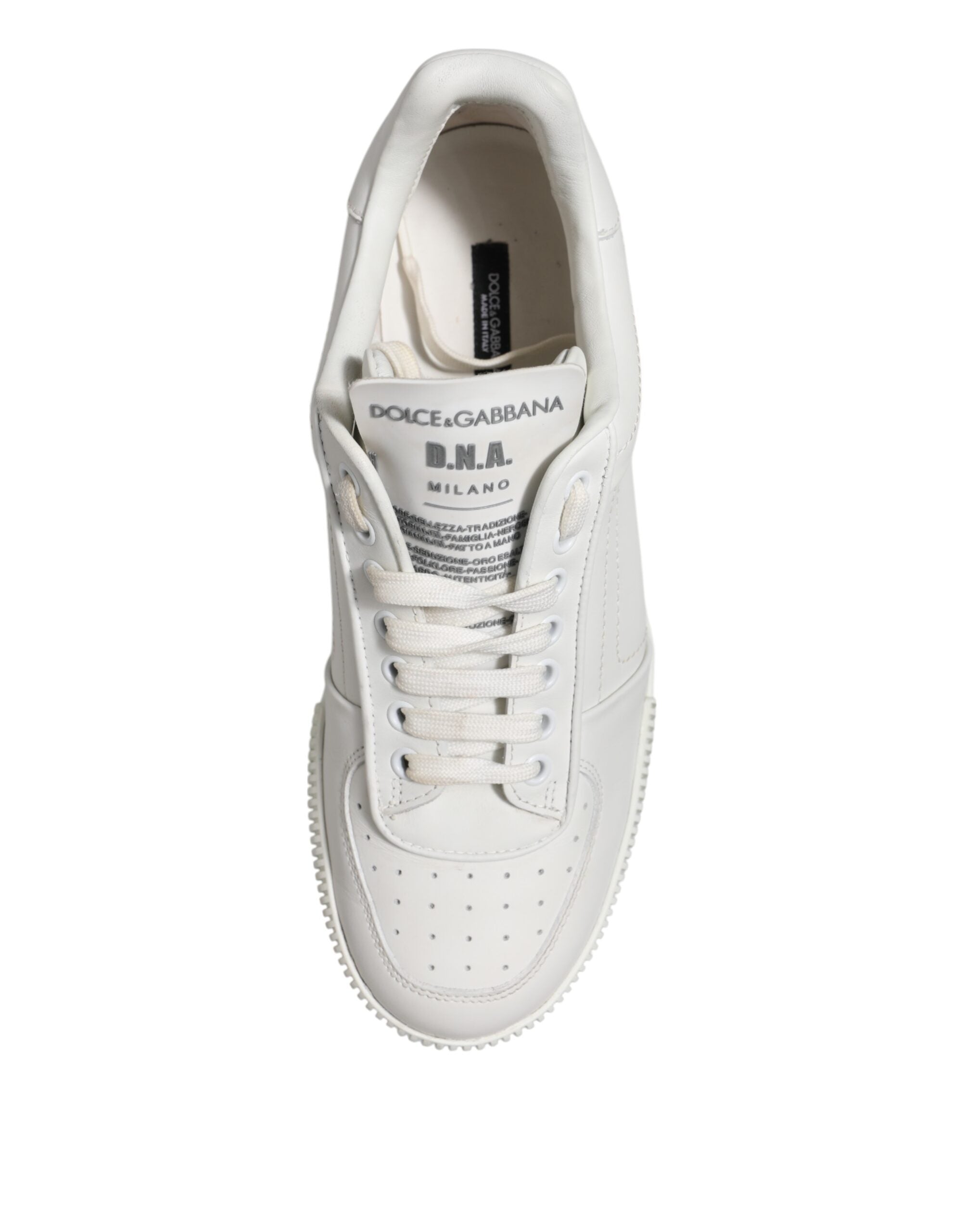 Dolce & Gabbana White Miami Leather Low Top Sneakers Shoes