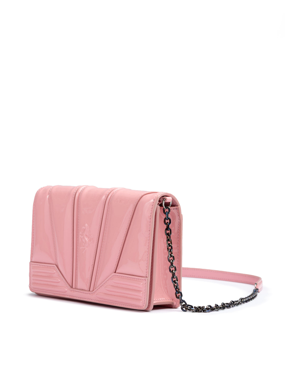 Ferrari Pink GT patent leather bag with chain LUNESCAPE