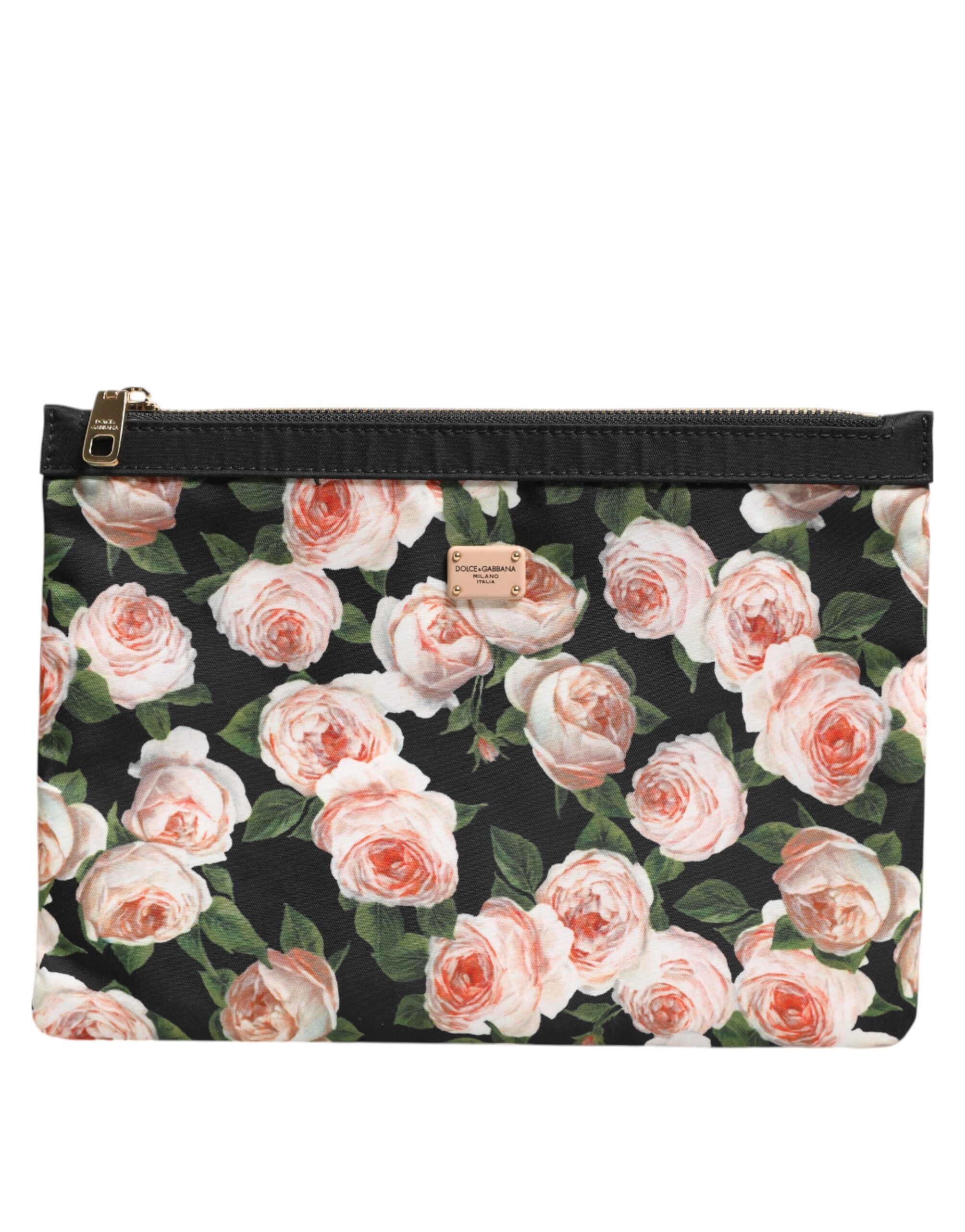 Dolce & Gabbana Multicolor Floral DG Plaque Clutch Women Pouch Borse Bag LUNESCAPE