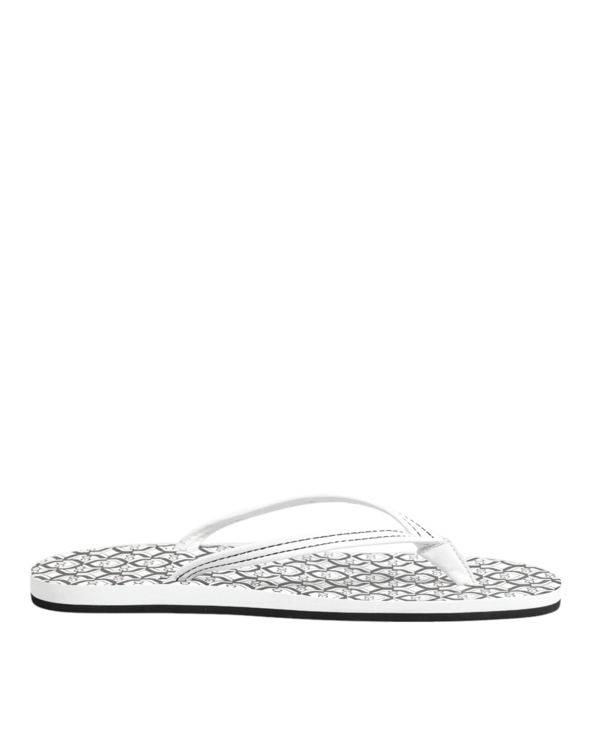 Dolce & Gabbana Black White Logo Beachwear Flats Slipper Shoes LUNESCAPE