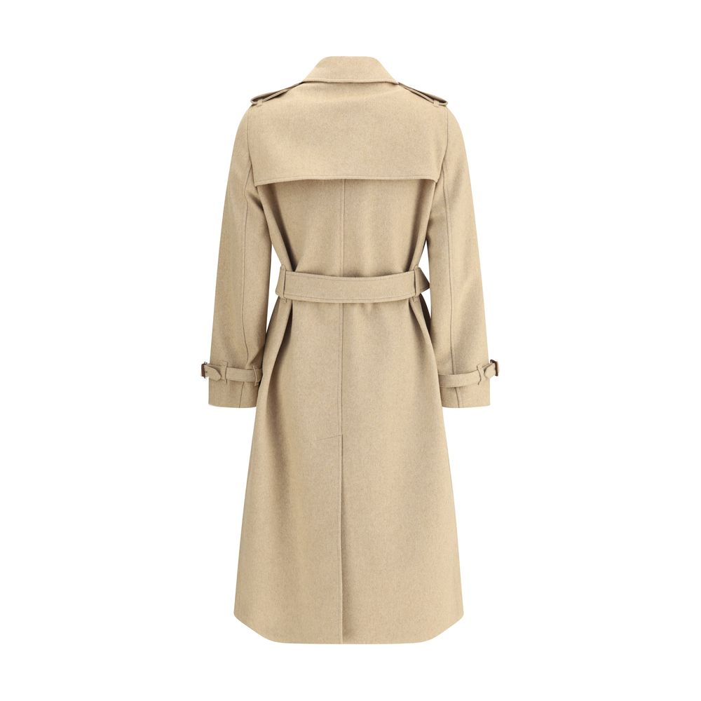 Burberry Kensington midi cashmere Trench Coat LUNESCAPE