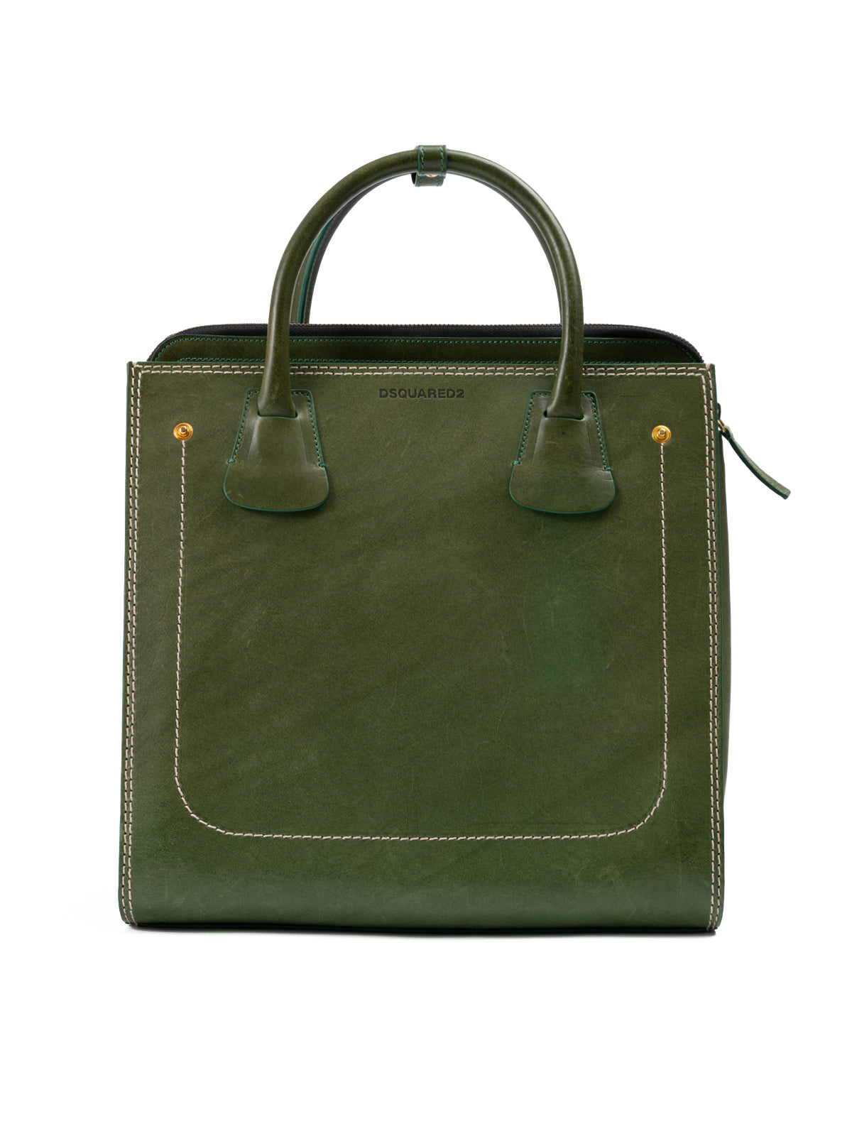 Dsquared² Green Leather Tote Bag LUNESCAPE