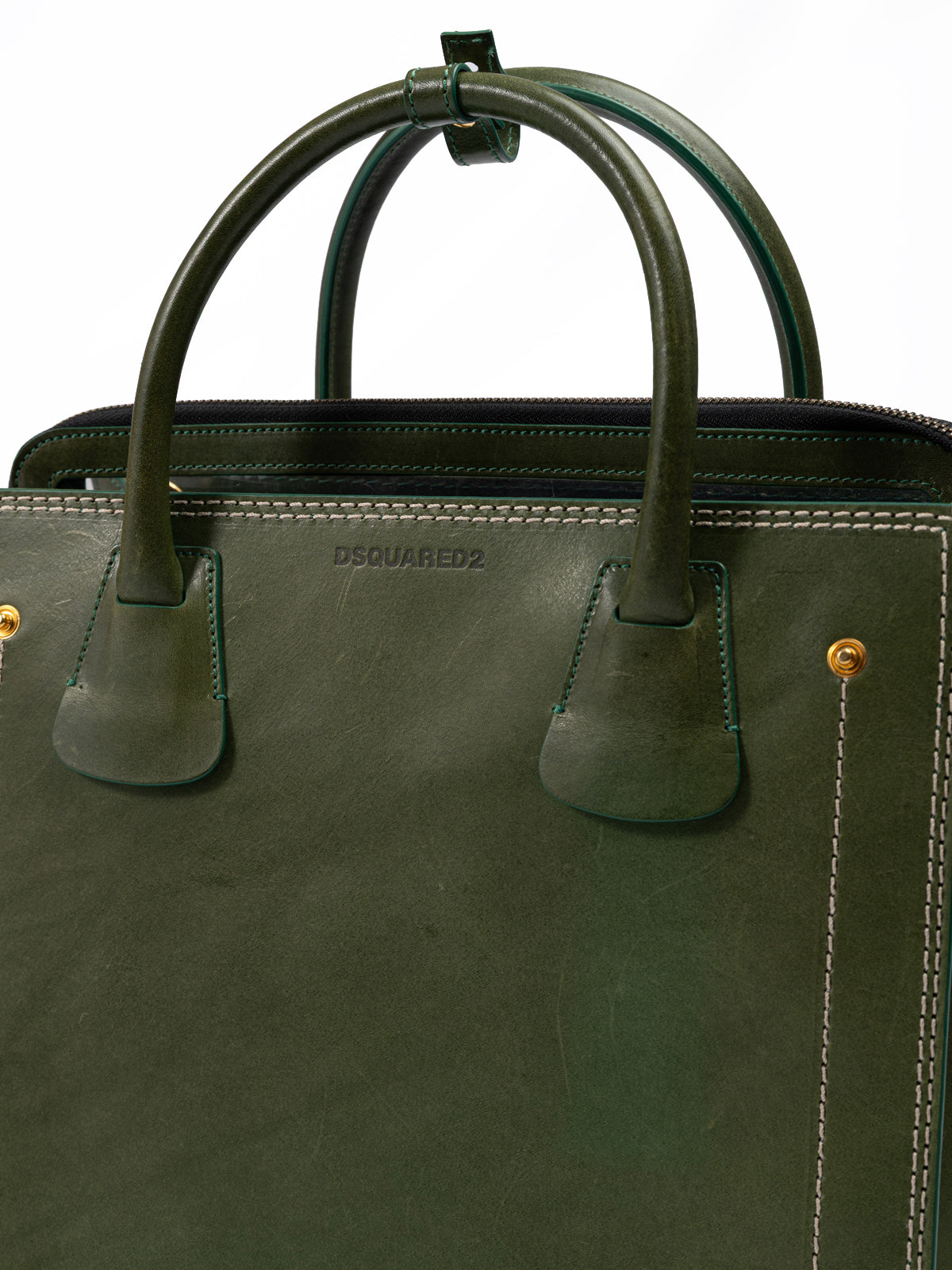Dsquared² Green Leather Tote Bag LUNESCAPE
