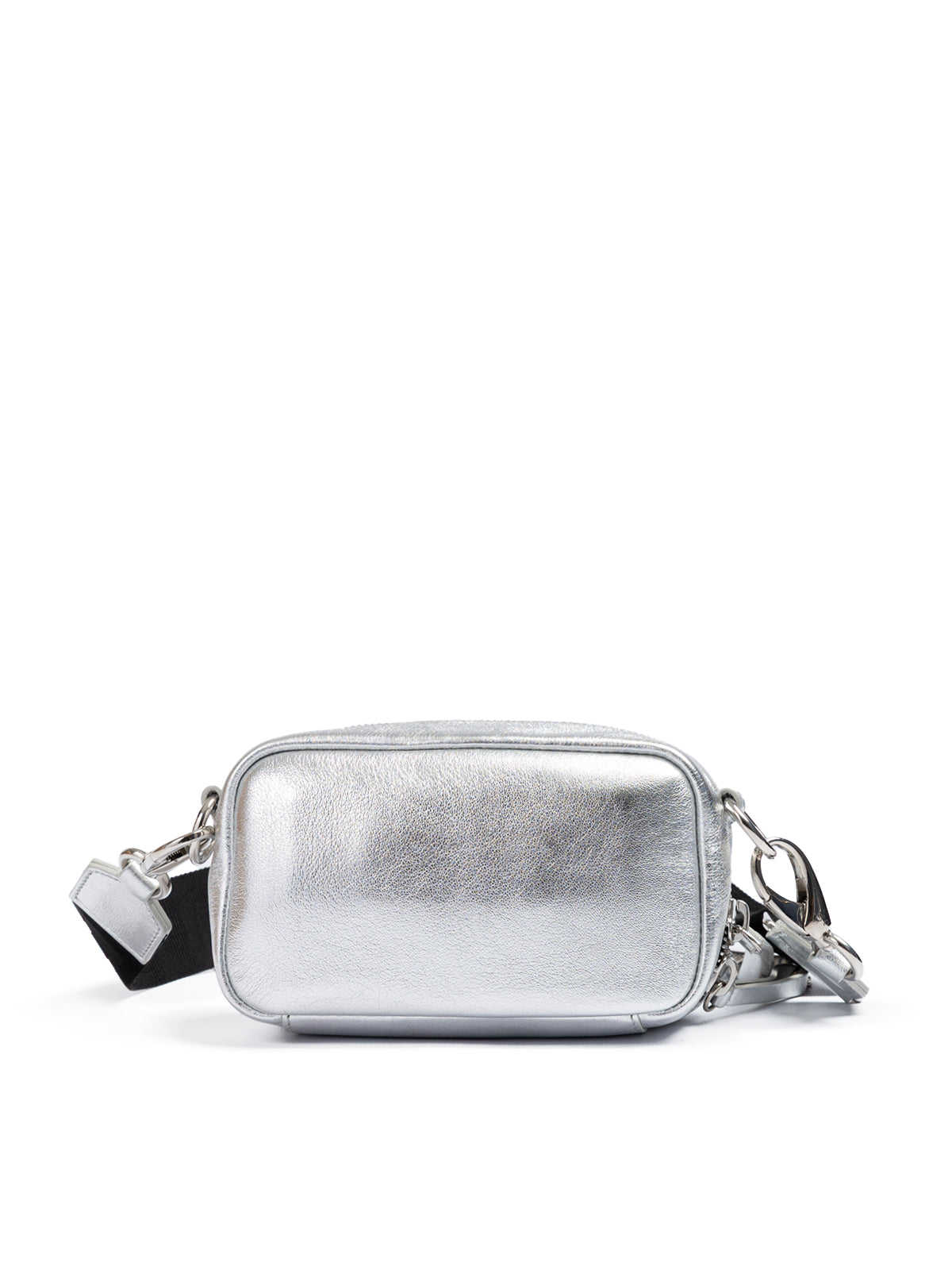 Dsquared² Silver Paillettes and Leather Clutch Bag LUNESCAPE