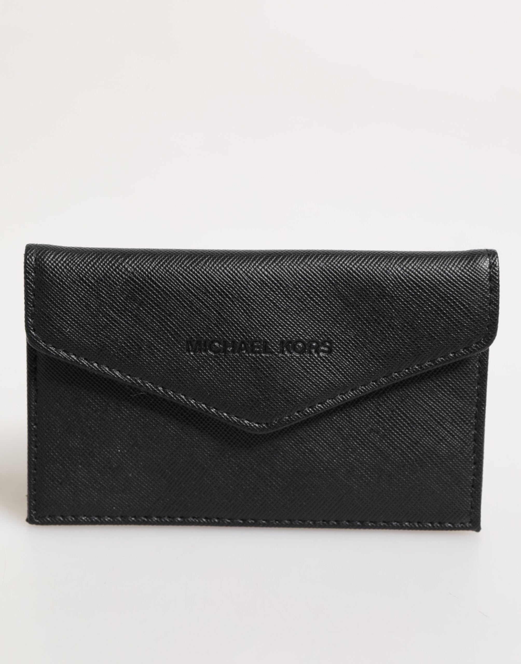 Michael Kors Black Saffiano Leather Envelope Holder Men's Accessory Wallet LUNESCAPE