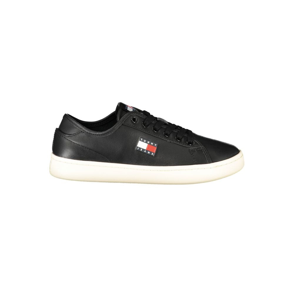 Tommy Hilfiger Black Leather Women's Sneaker LUNESCAPE