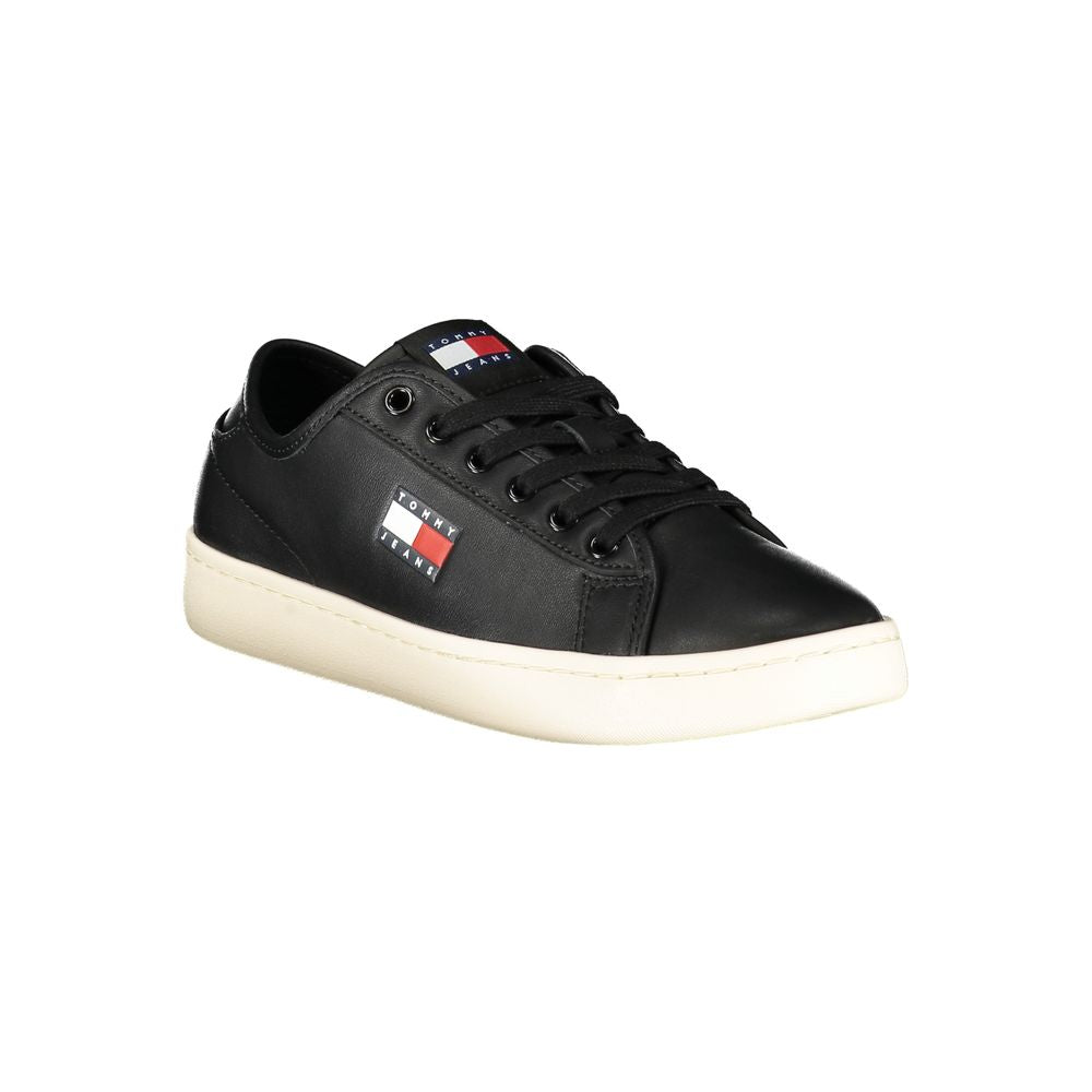 Tommy Hilfiger Black Leather Women's Sneaker LUNESCAPE