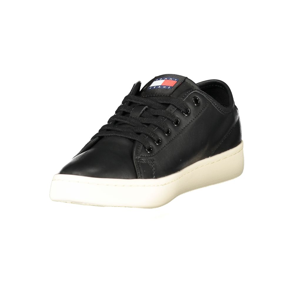 Tommy Hilfiger Black Leather Women's Sneaker LUNESCAPE