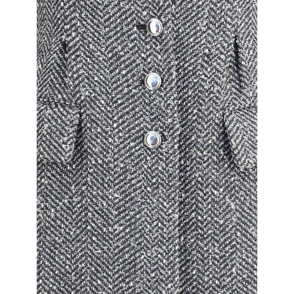 Alessandra Rich Tweed long Coat LUNESCAPE