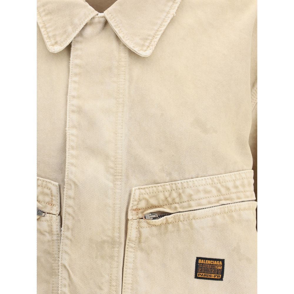 Balenciaga Workwear Cropped Denim Cargo Jacket LUNESCAPE