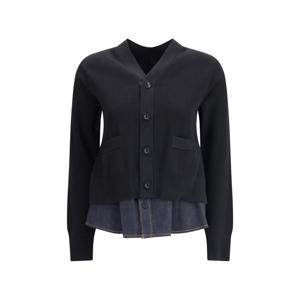 Sacai Cardigan with denim panel LUNESCAPE
