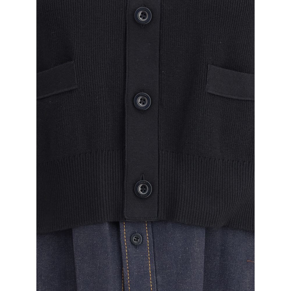 Sacai Cardigan with denim panel LUNESCAPE