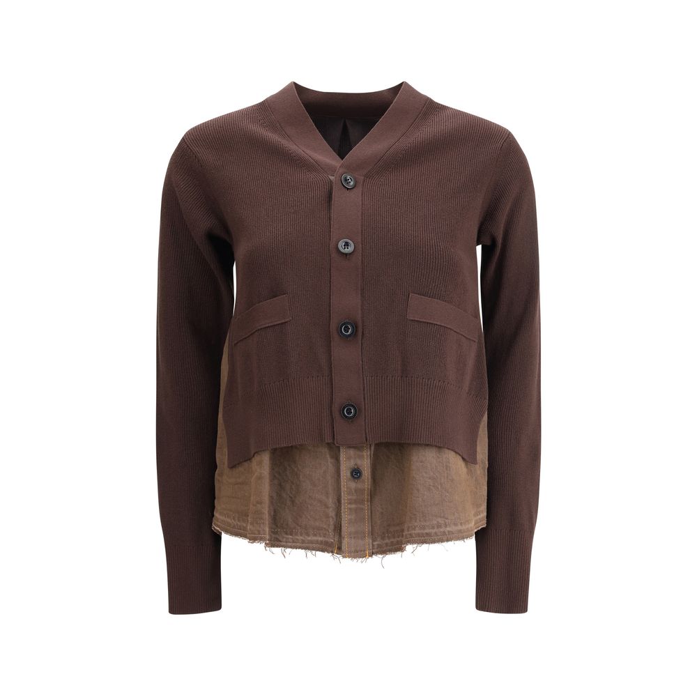 Sacai Cardigan with denim panel LUNESCAPE