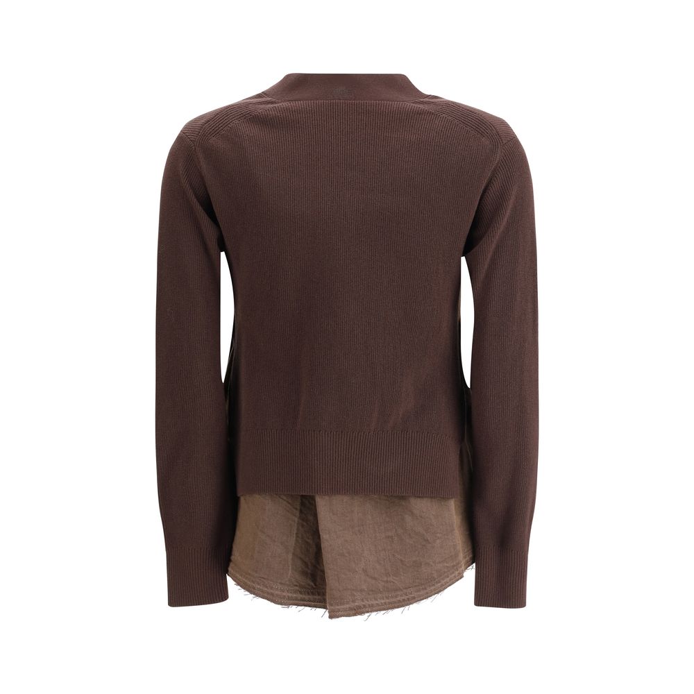 Sacai Cardigan with denim panel LUNESCAPE