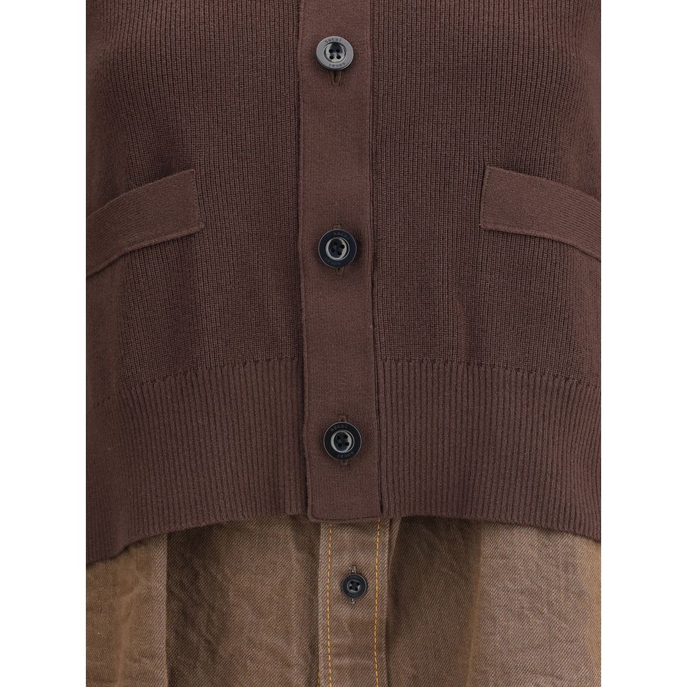 Sacai Cardigan with denim panel LUNESCAPE