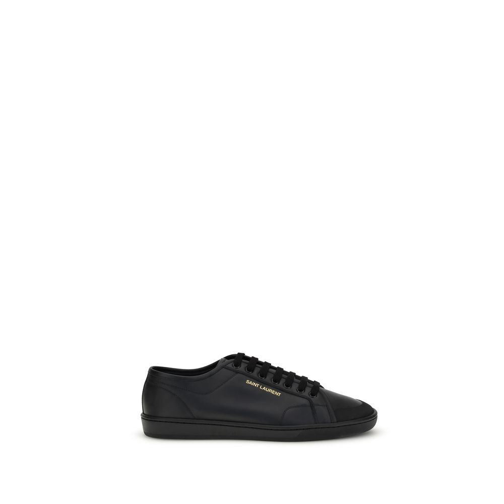 Saint Laurent Black Calf Leather Bos Taurus Low Top Sneakers LUNESCAPE