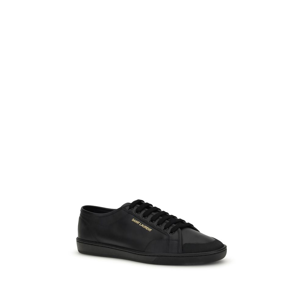 Saint Laurent Black Calf Leather Bos Taurus Low Top Sneakers LUNESCAPE