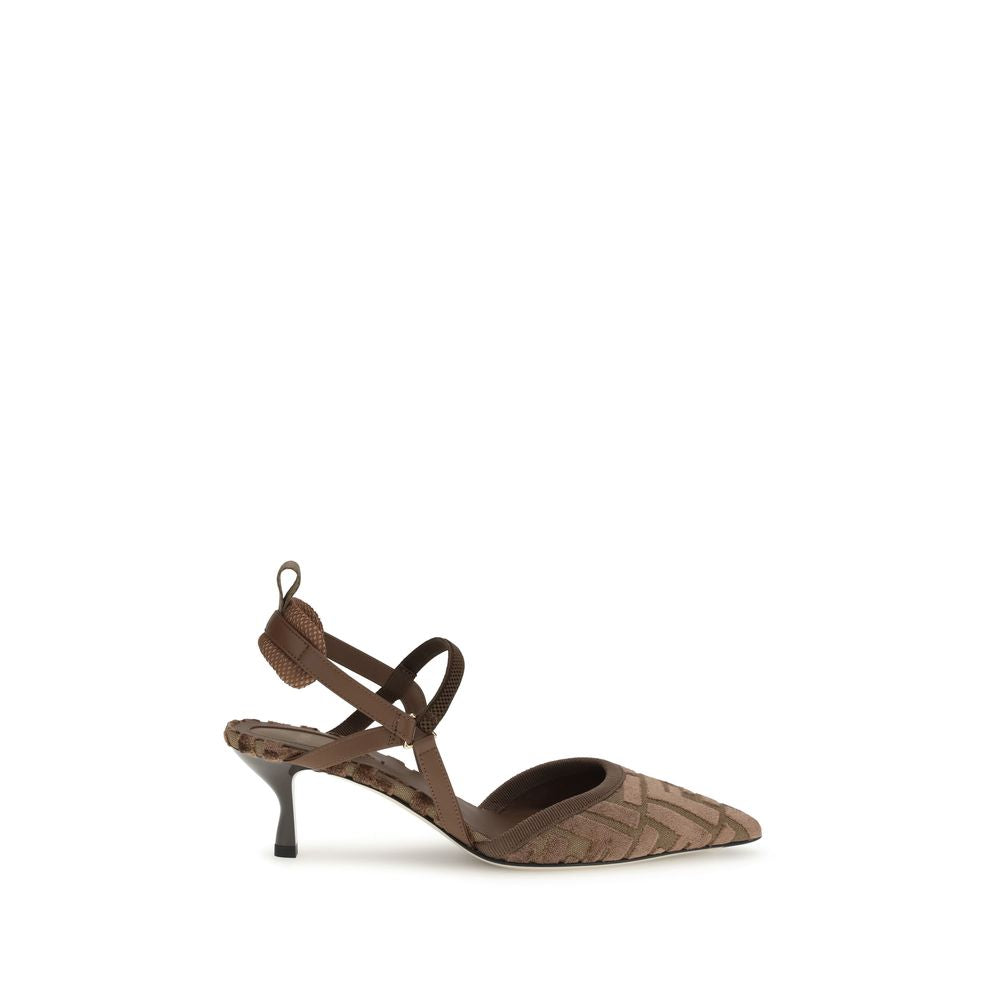 Fendi Colibri Kitten Heel Slingback Pumps LUNESCAPE