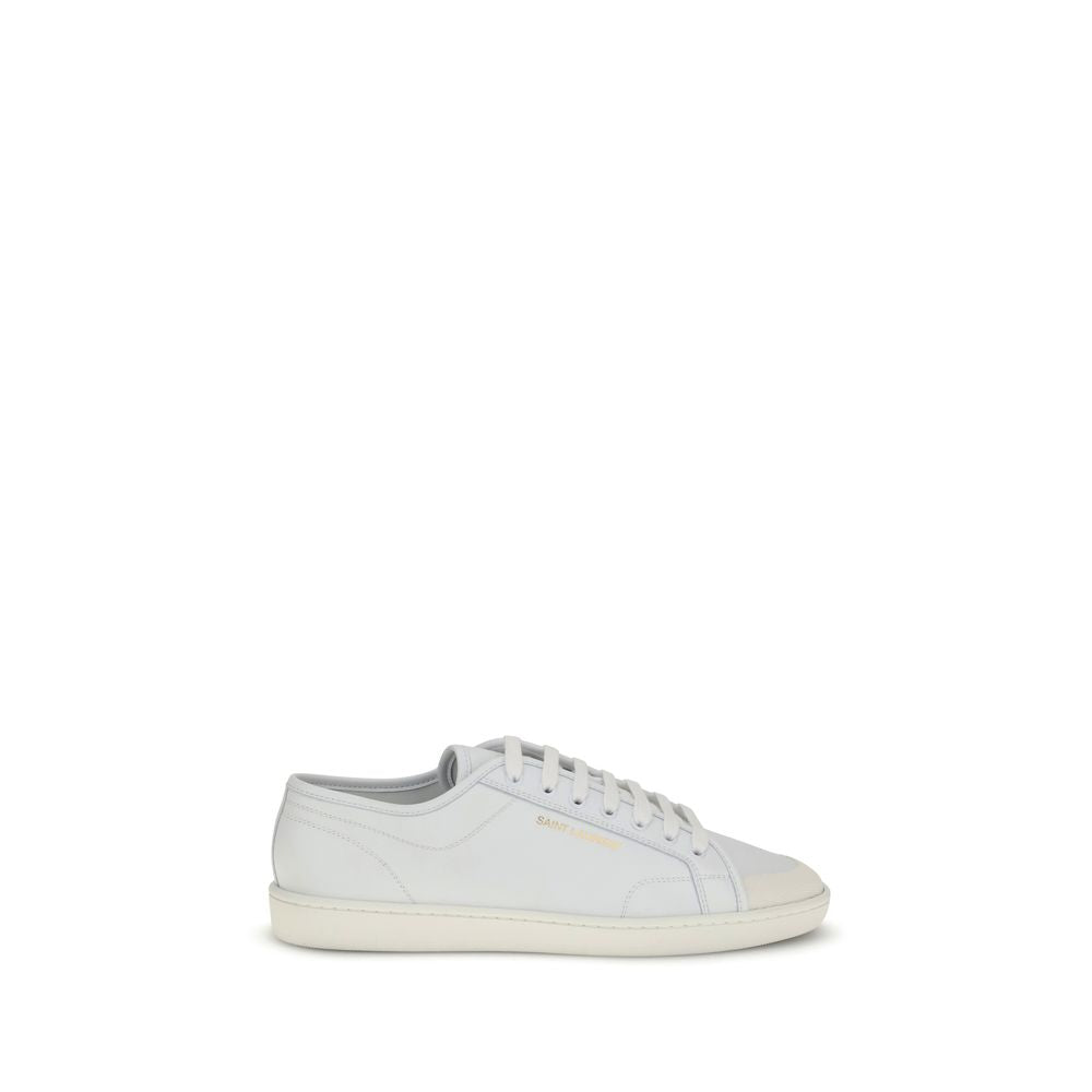 Saint Laurent White Calf Leather Bos Taurus Low Top Sneakers LUNESCAPE
