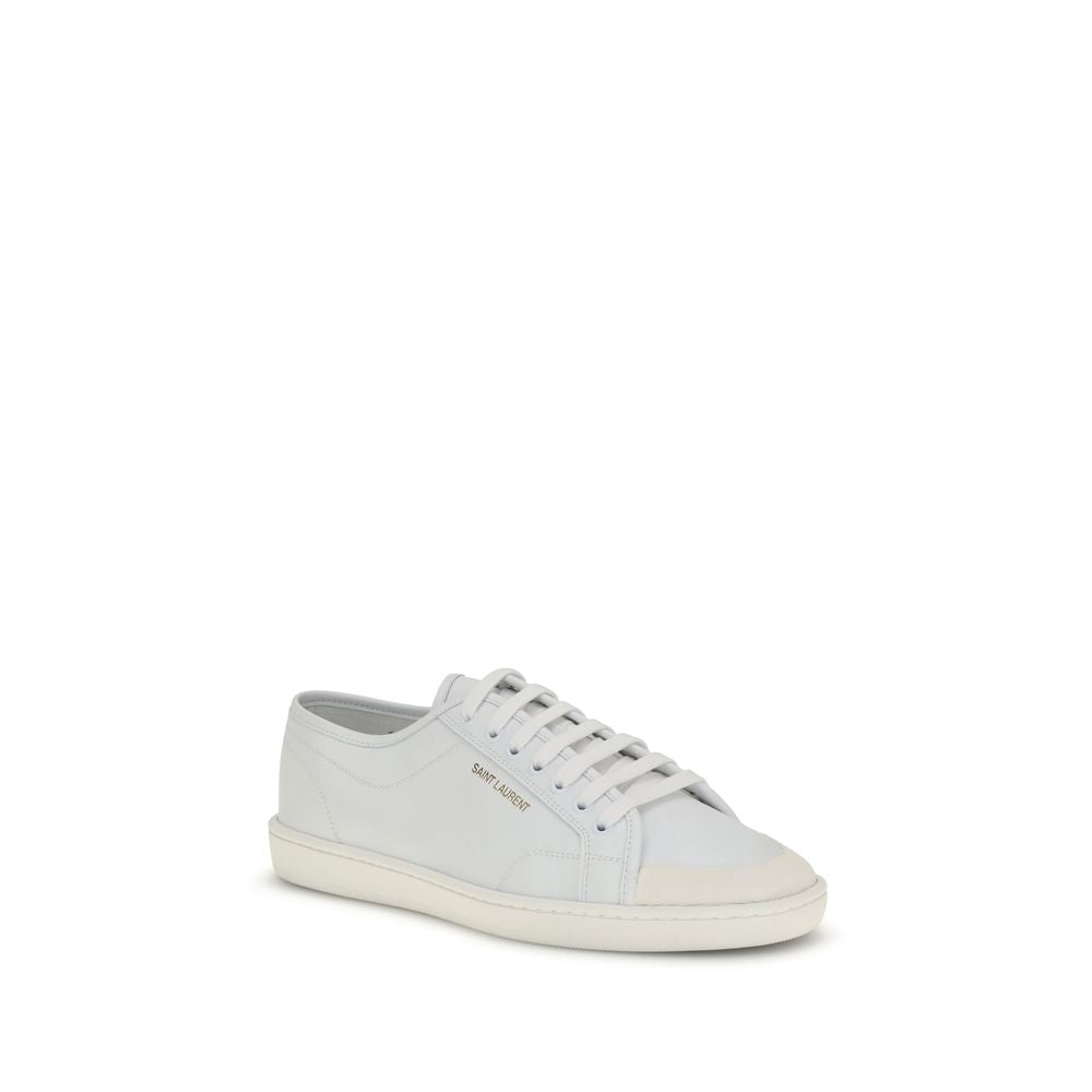 Saint Laurent White Calf Leather Bos Taurus Low Top Sneakers LUNESCAPE
