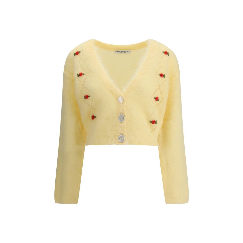Alessandra Rich Bicolor Mohair Cardigan LUNESCAPE