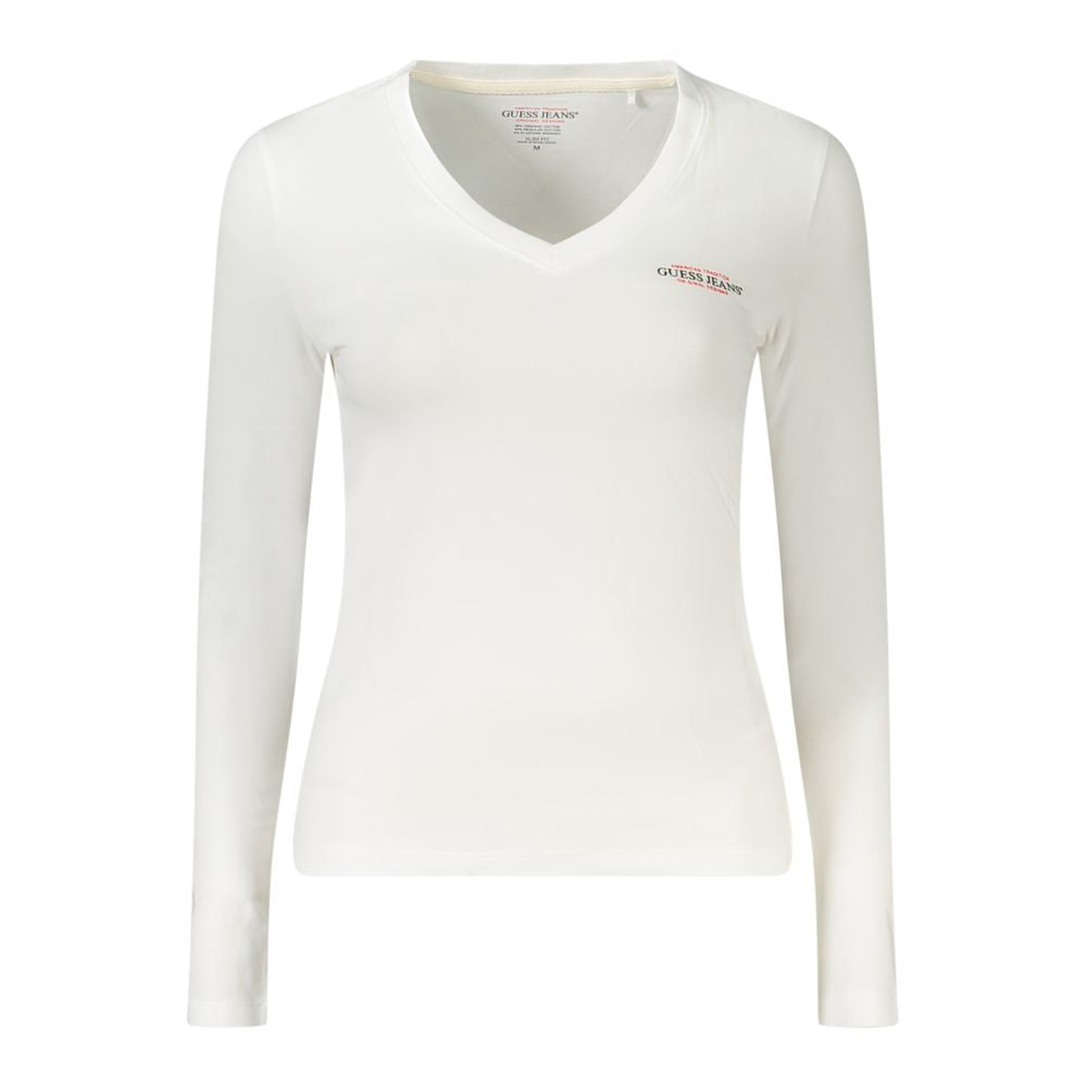Guess Jeans White Cotton Women T-Shirt LUNESCAPE