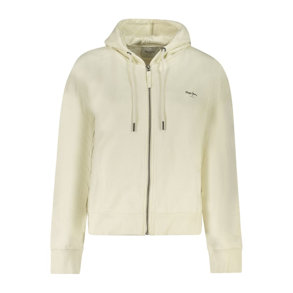 Pepe Jeans White Cotton Women Sweater LUNESCAPE