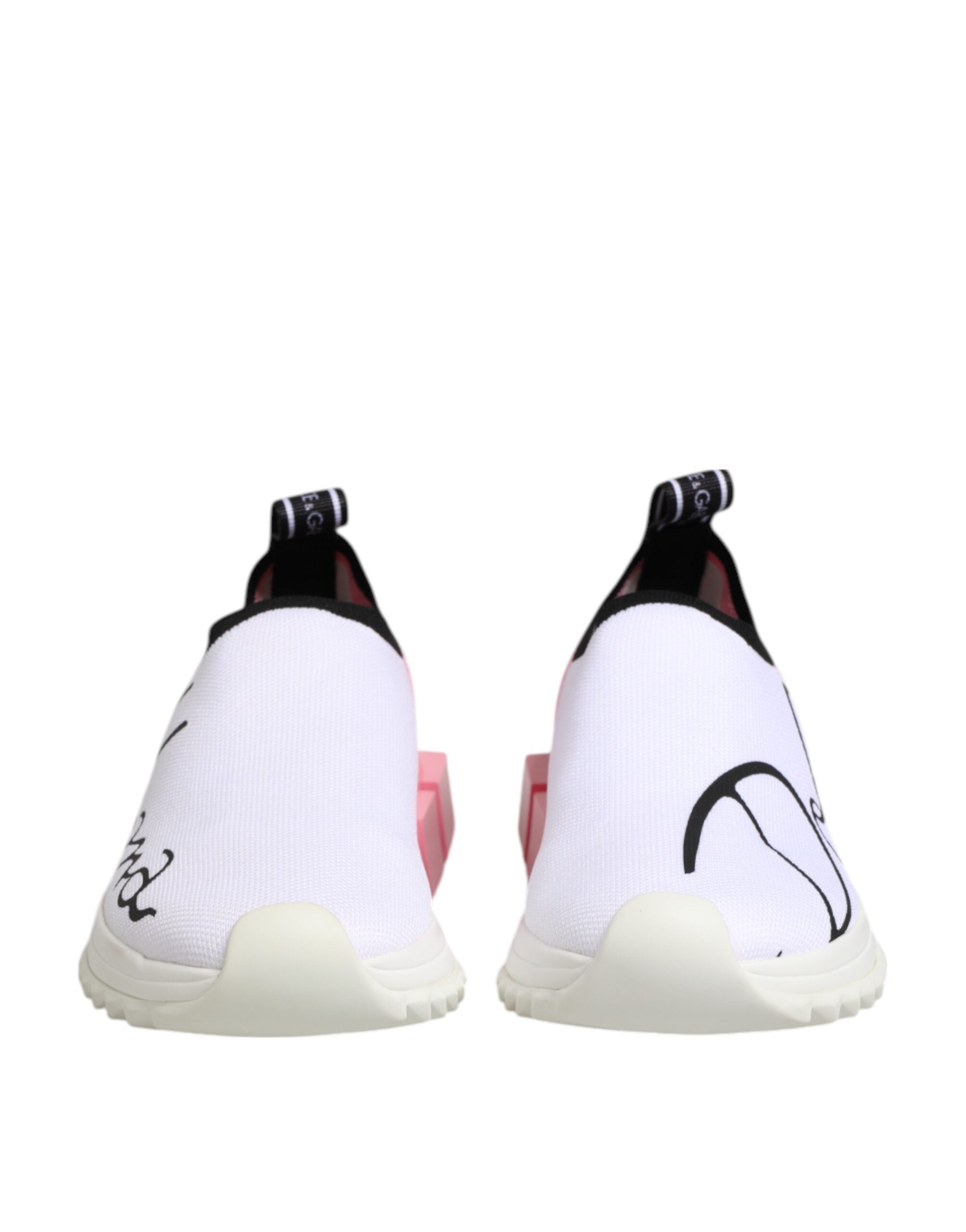 Dolce & Gabbana White Pink Low Top Sorrento Sneakers Shoes LUNESCAPE