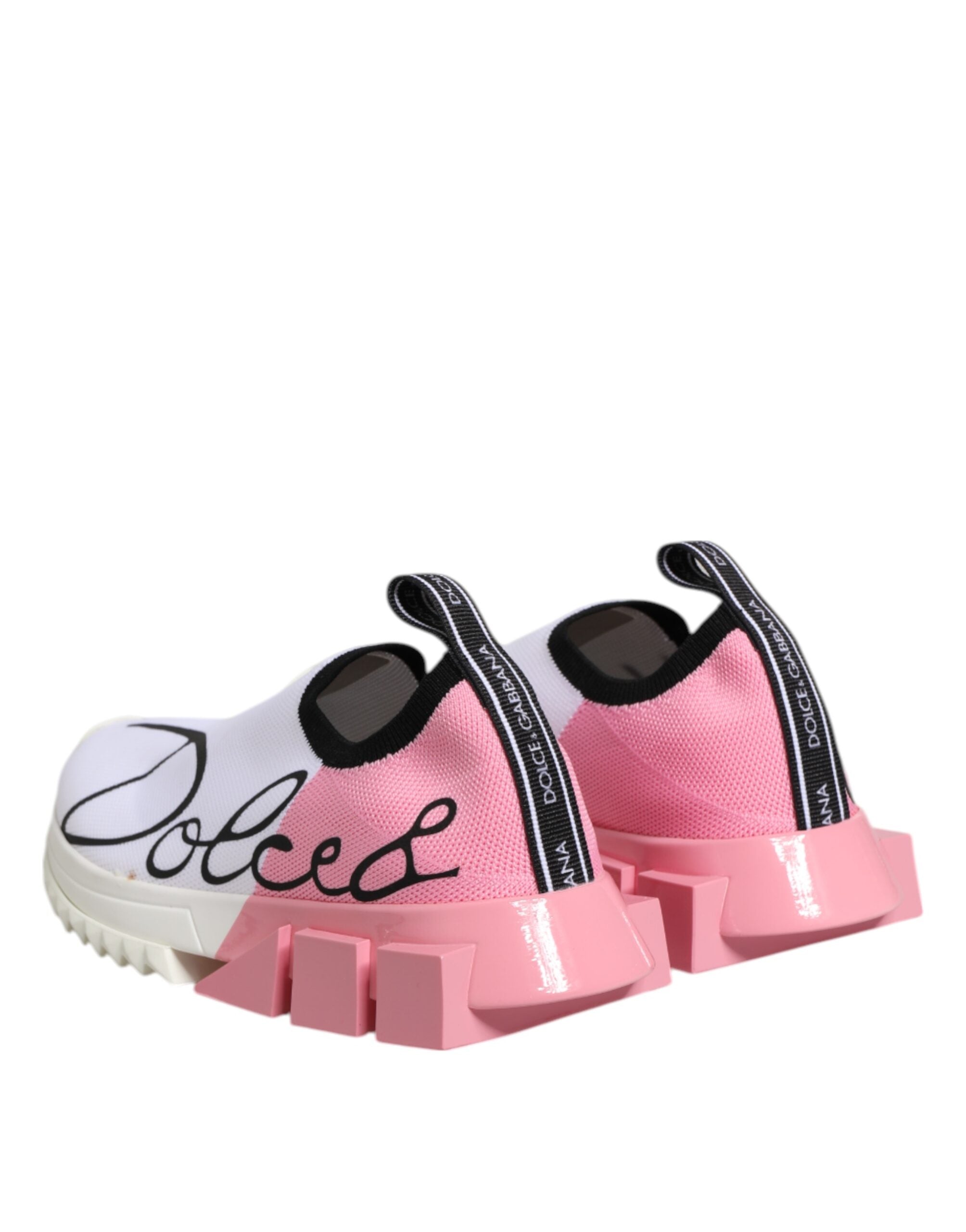 Dolce & Gabbana White Pink Low Top Sorrento Sneakers Shoes LUNESCAPE