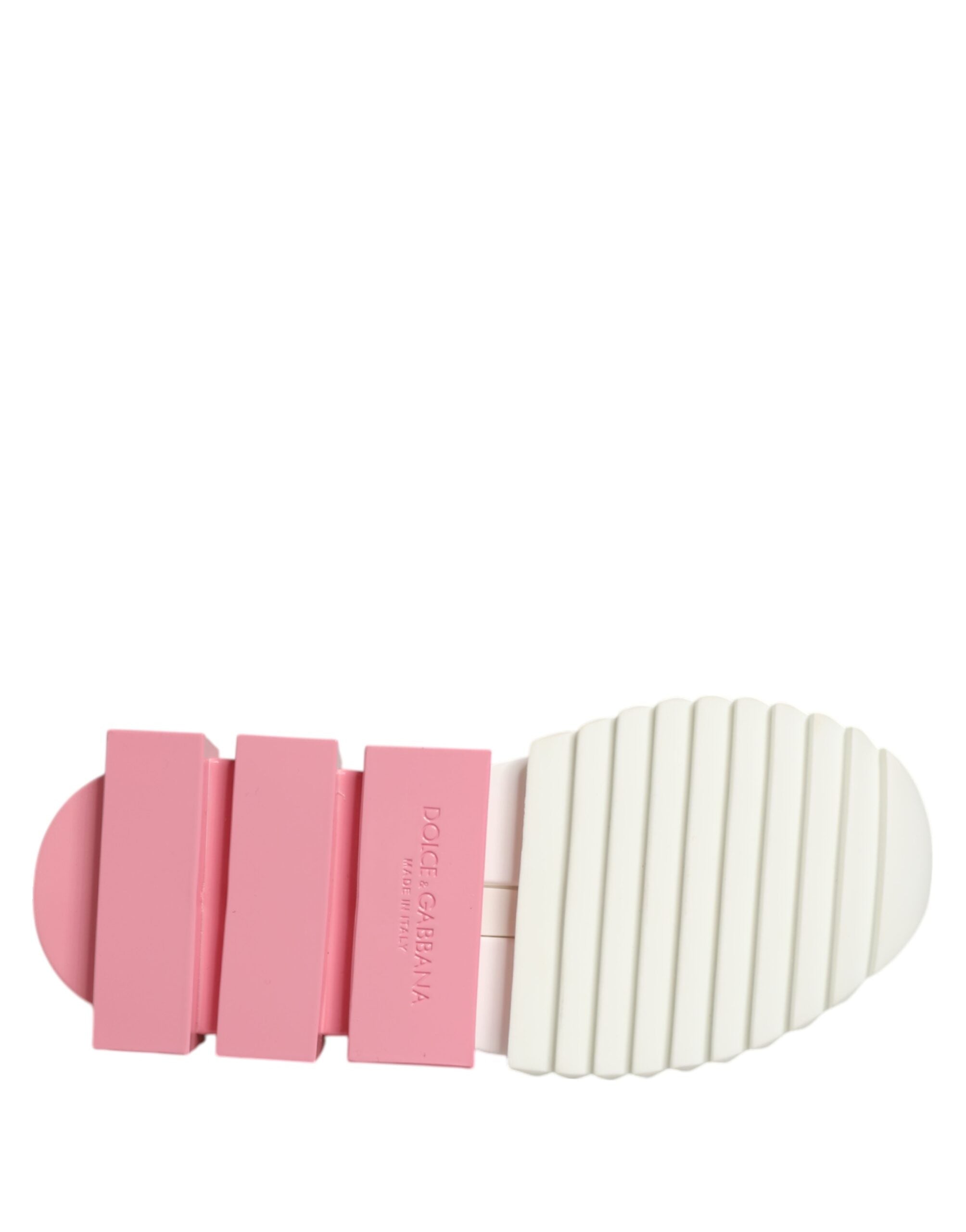 Dolce & Gabbana White Pink Low Top Sorrento Sneakers Shoes LUNESCAPE