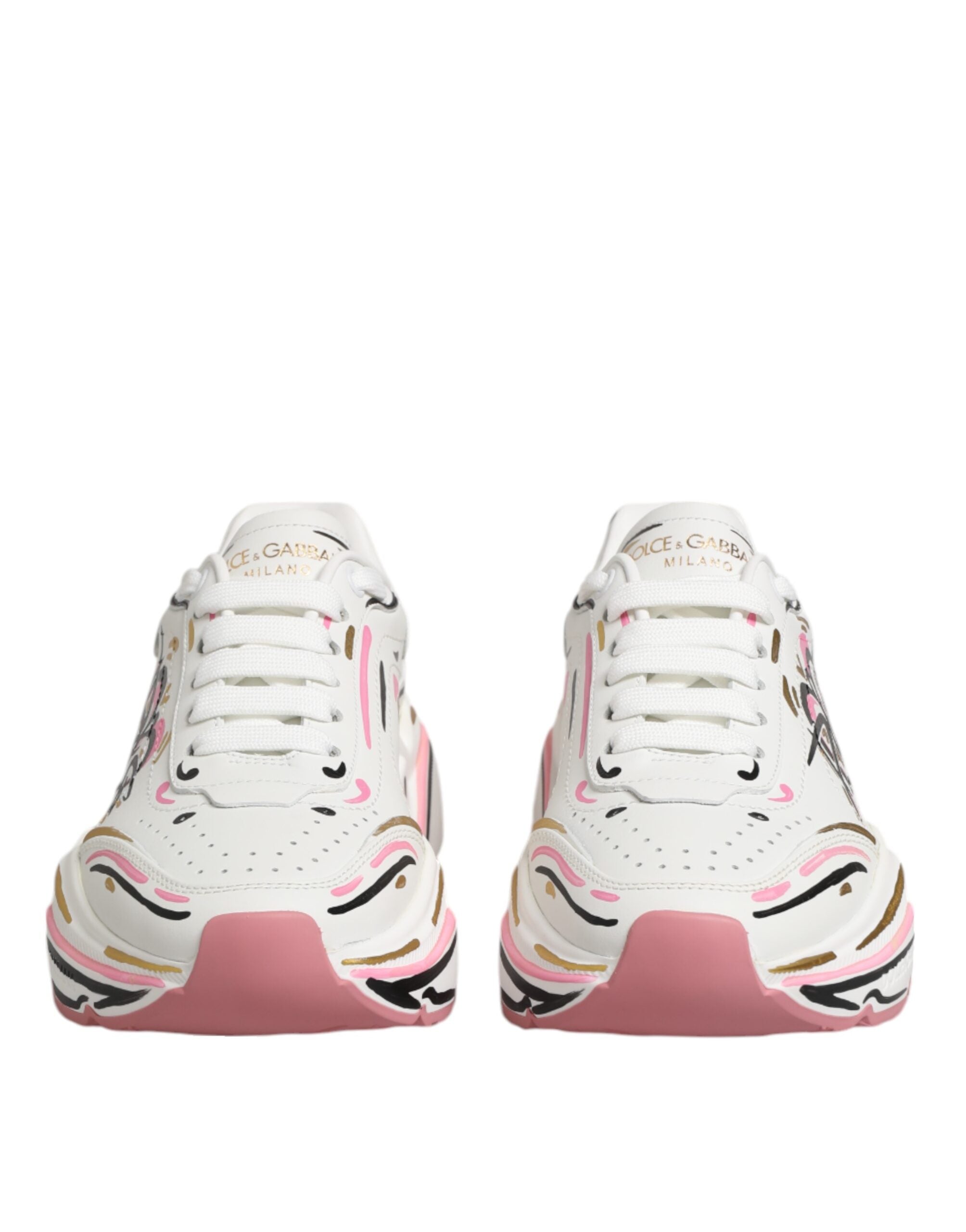 Dolce & Gabbana Multicolor Hand Painted DAYMASTER Sneaker Shoes LUNESCAPE