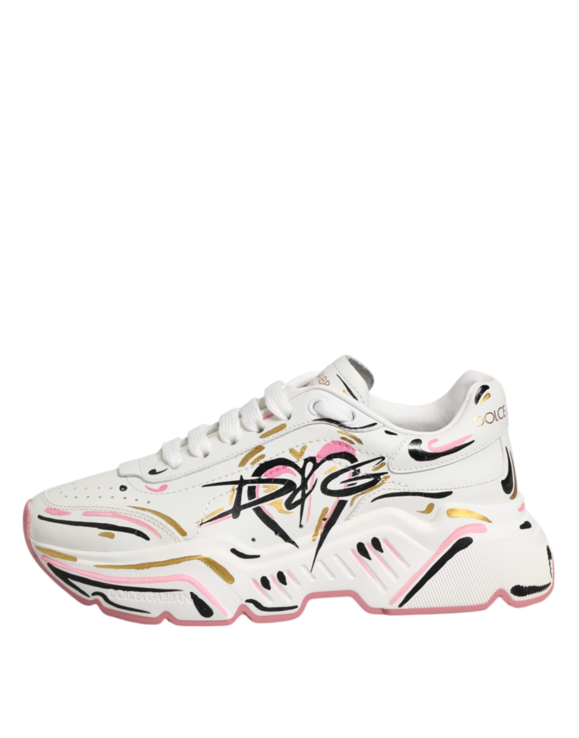 Dolce & Gabbana Multicolor Hand Painted DAYMASTER Sneaker Shoes LUNESCAPE