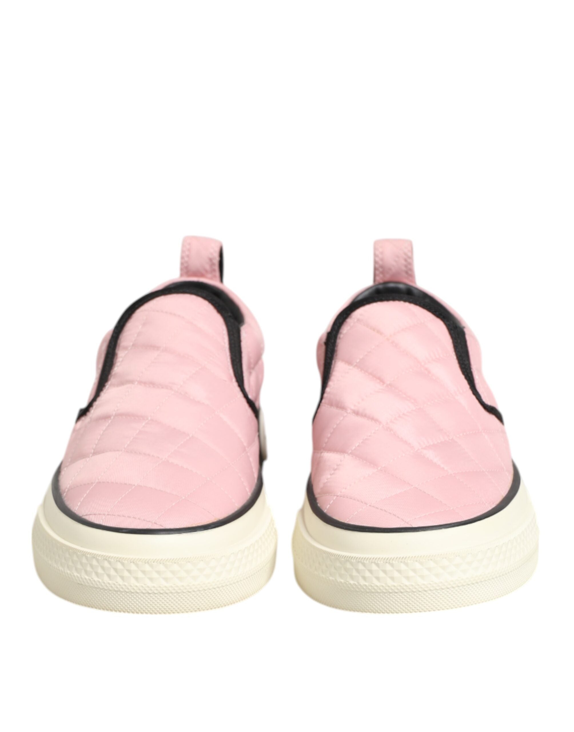 Dolce & Gabbana Pink Quilted Nylon Slip-On Sneaker Shoes LUNESCAPE