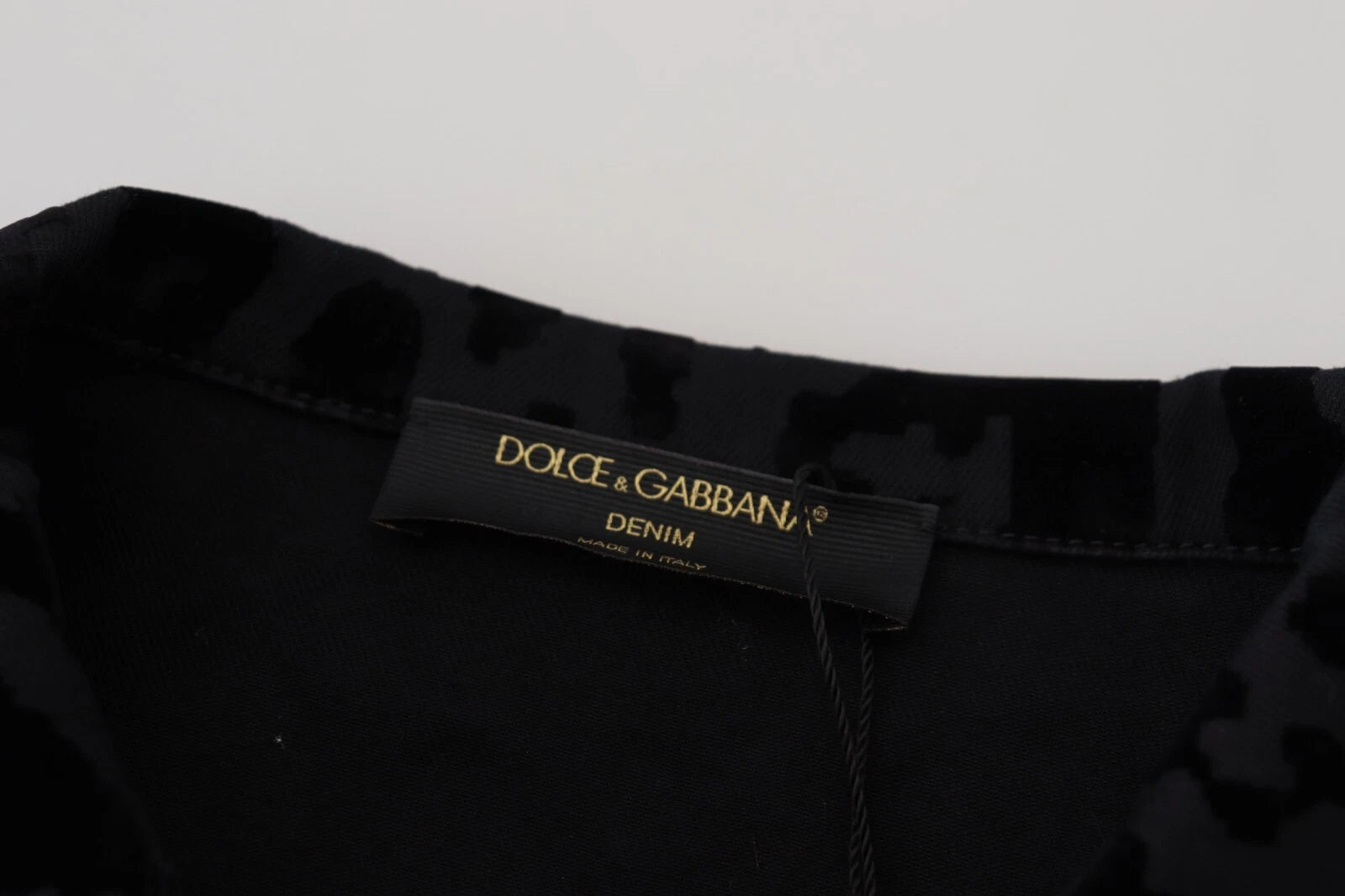 Dolce & Gabbana Cotton Black Leopard Long Sleeve Denim Jacket LUNESCAPE