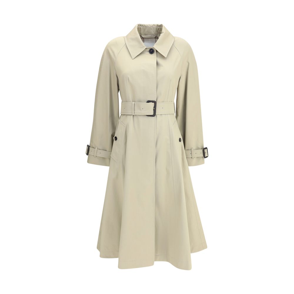 Burberry Ellingham fit-and-flare long gabardine Trench Coat LUNESCAPE