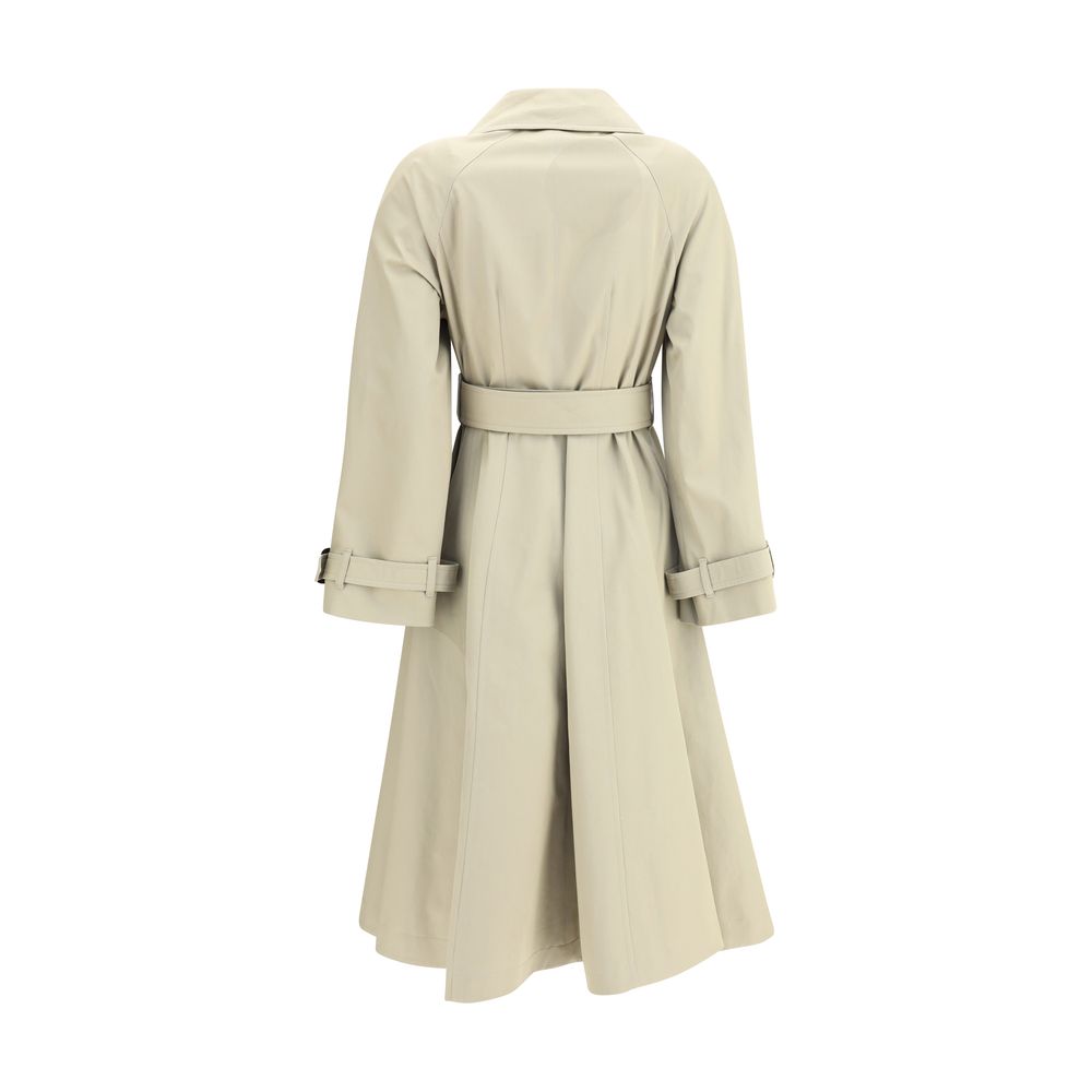 Burberry Ellingham fit-and-flare long gabardine Trench Coat LUNESCAPE