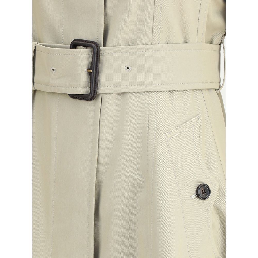 Burberry Ellingham fit-and-flare long gabardine Trench Coat LUNESCAPE